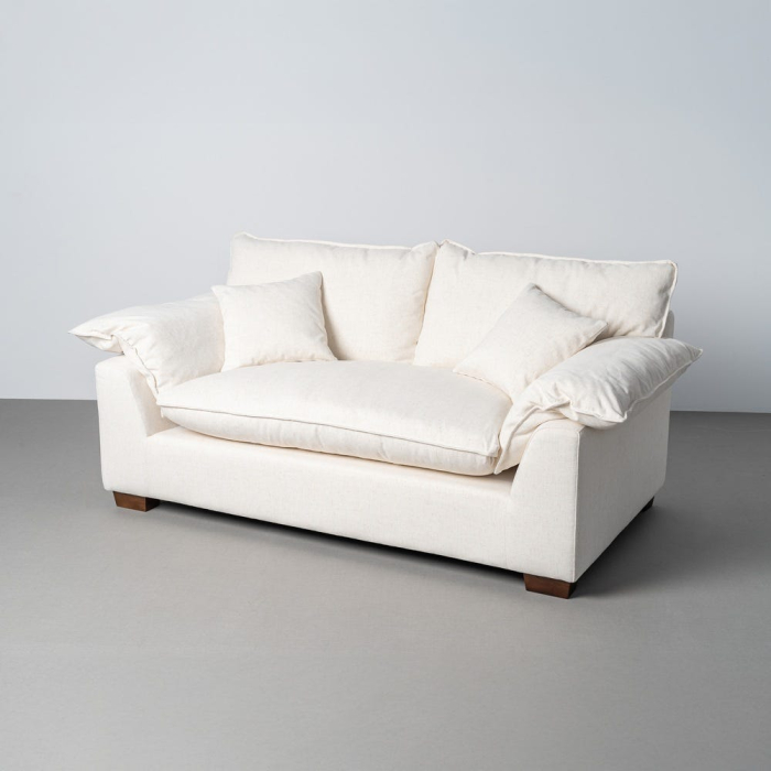 Canapea crem cu 2 locuri tapitată din stofă [2]