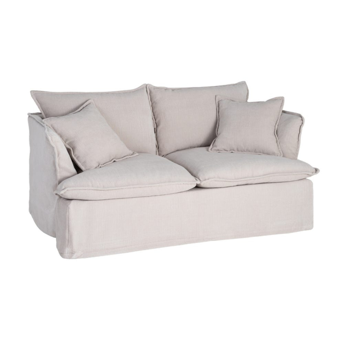 Canapea crem cu 2 locuri tapitată din stofă [2]