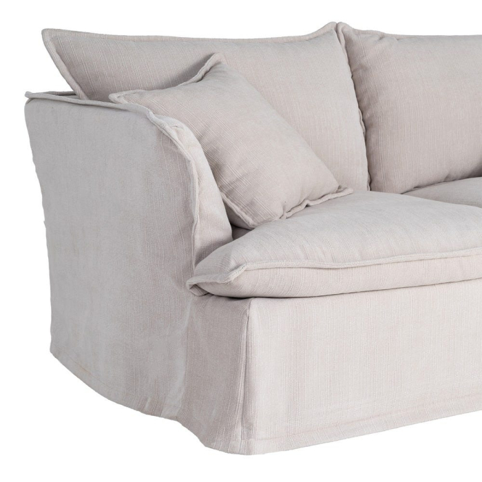 Canapea crem cu 2 locuri tapitată din stofă [6]