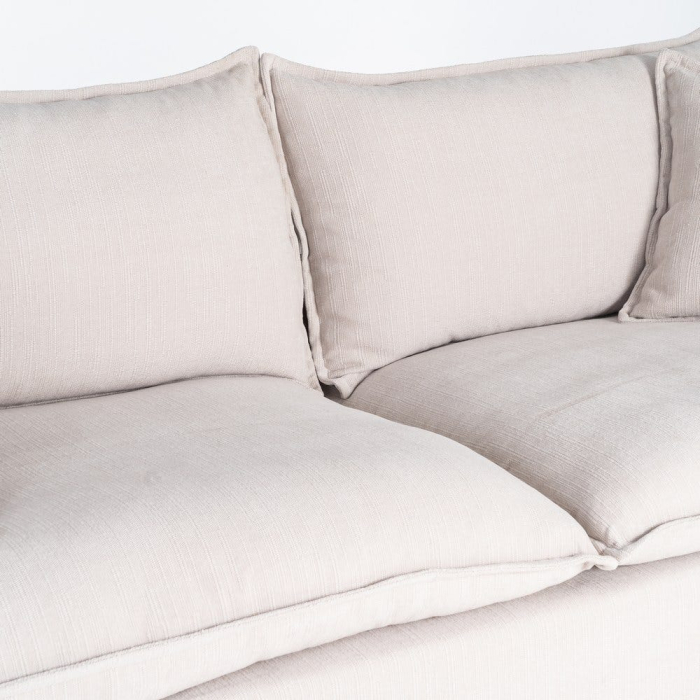 Canapea crem cu 3 locuri tapitată din stofă [7]