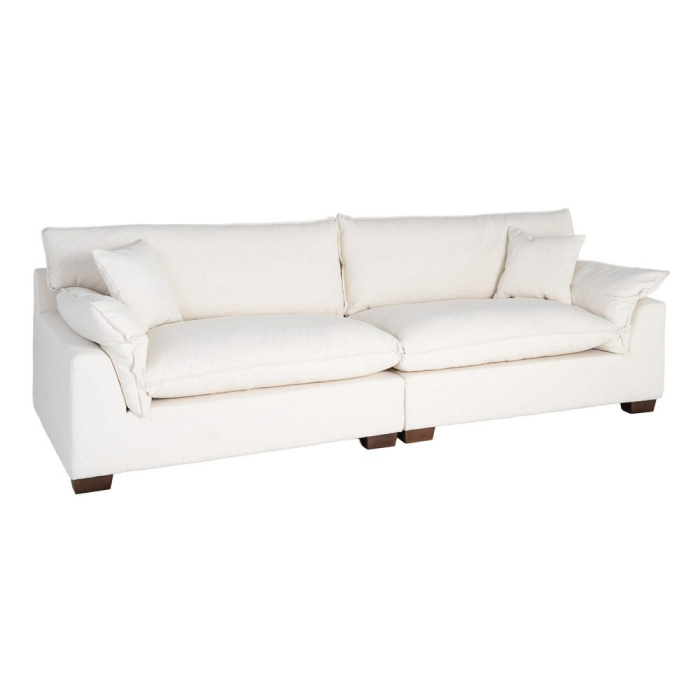 Canapea crem cu 4 locuri tapitată din stofă [3]