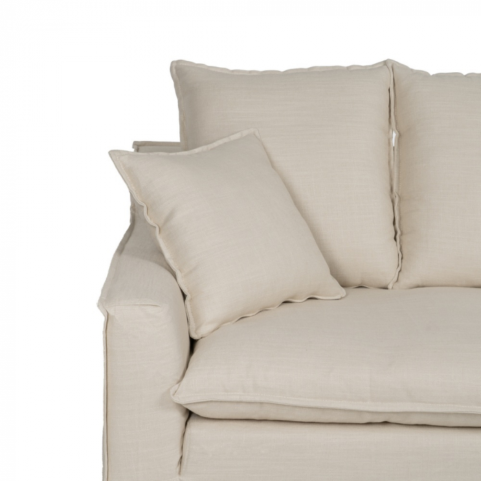 Canapea 4 locuri crem cu tapiterie naturala|Canapele moderne pentru interioare elegante [6]