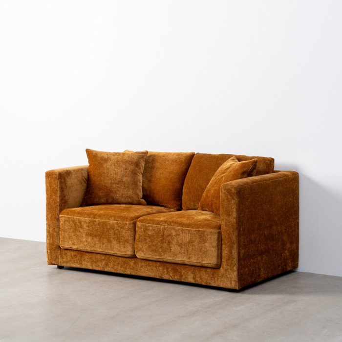 Canapea 2 locuri ocru – canapea din stofă modern minimalist [10]