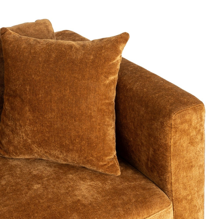 Canapea 2 locuri ocru – canapea din stofă modern minimalist [6]