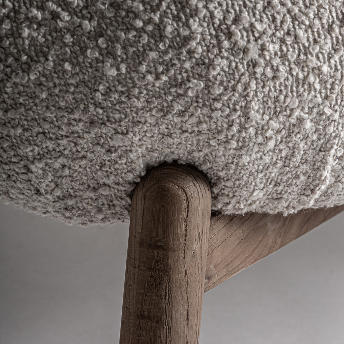 Canapea din lemn de ulm cu tapițerie bej Jacquard [5]