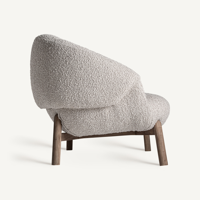 Canapea din lemn de ulm cu tapițerie bej Jacquard [3]