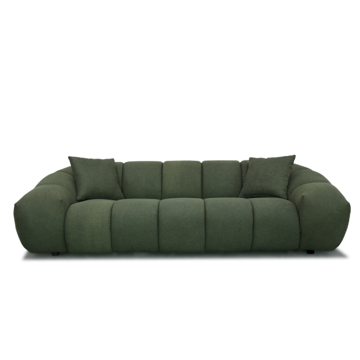 Canapea de 3 locuri din stofă buclé verde [3]