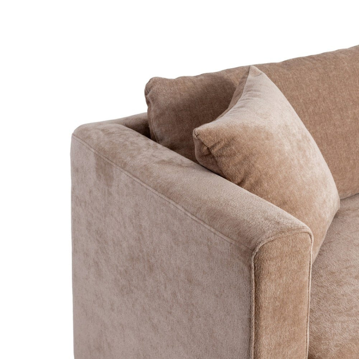 Canapea de 3 locuri din stofă de culoare taupe și în stil modern minimalist [5]