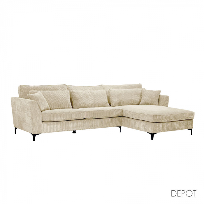 Canapea de colt dreapta bej Forever 316x185x92 [1]