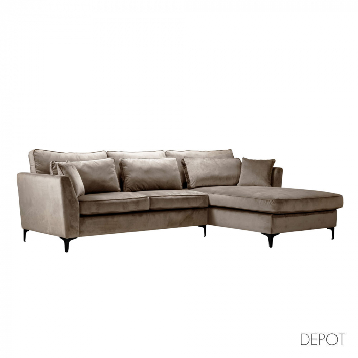 Canapea de colt dreapta bej-cafeniu Forever 316x185x92 [1]