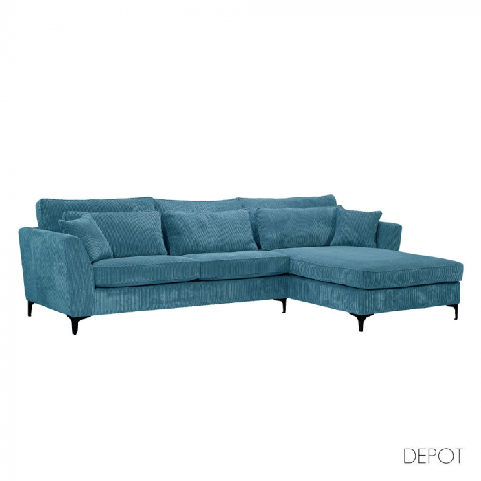 Canapea de colt dreapta petrol Forever 316x185x92 [1]