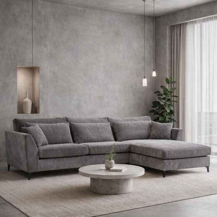 Canapea de colt dreapta gri Forever 316x185x92 [2]