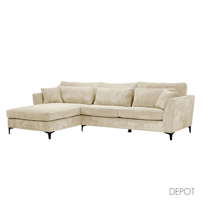 Canapea colt stanga bej 316x185x92 cm [1]