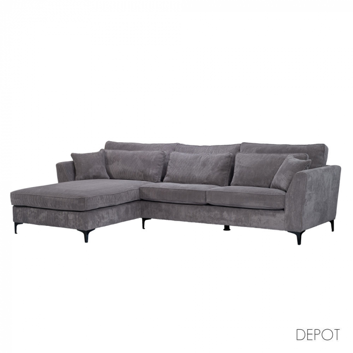 Canapea colt stanga gri 316x185x92 cm [1]