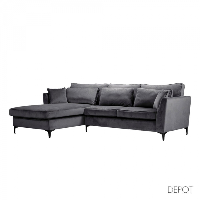 Canapea colt stanga catifea gri 316x185x92 [1]