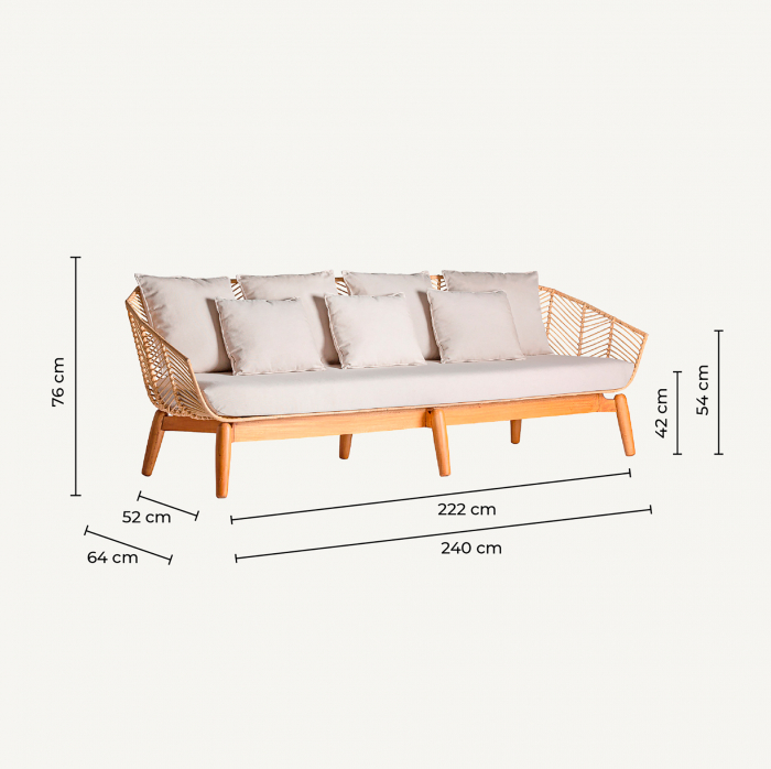 Canapea scandinava mahon ratan|Canapele confortabile [8]