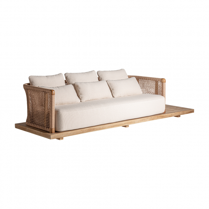 Canapea boho lemn tec reciclat|Canapele sustenabile [2]