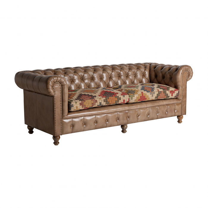 Canapea vintage piele camel | Canapele confortabile living [2]