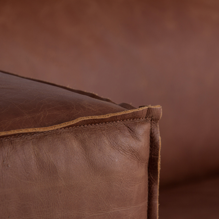 Canapea vintage piele vaca maro | Canapele spatioase living [4]