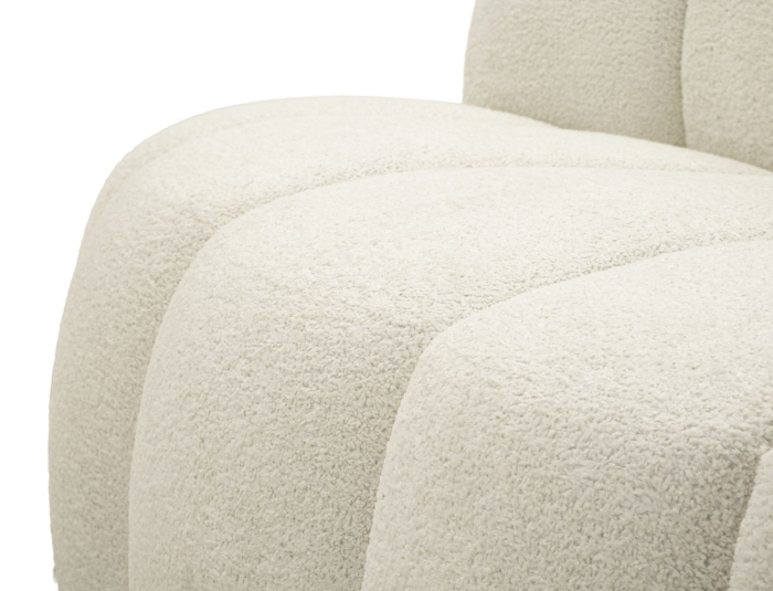 Canapea doua locuri rotunjita tapitata stofa alba 145 cm [7]