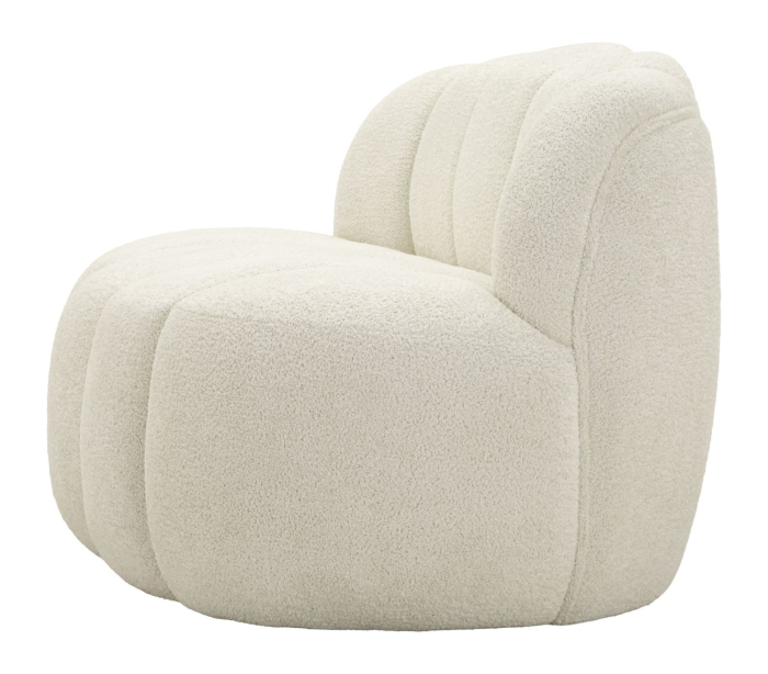 Canapea doua locuri rotunjita tapitata stofa alba 145 cm [3]