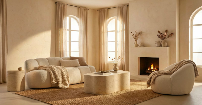 Canapea doua locuri rotunjita tapitata stofa alba 145 cm [9]