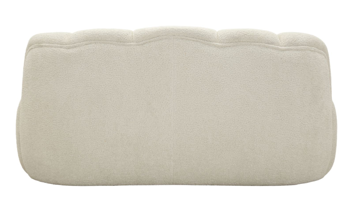 Canapea doua locuri rotunjita tapitata stofa alba 145 cm [5]