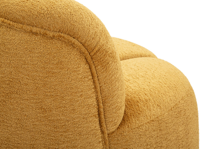 Canapea doua locuri rotunjita tapitata stofa mustar 145 cm [6]