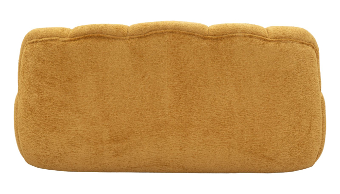 Canapea doua locuri rotunjita tapitata stofa mustar 145 cm [5]