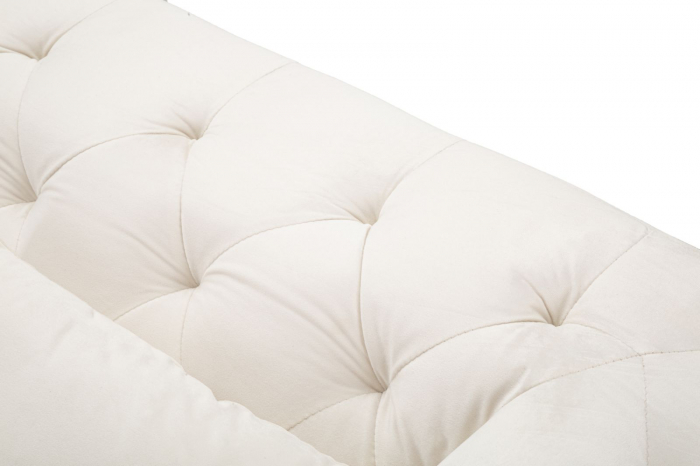 Canapea Alba 2 Locuri | Picioare Negru-Auriu | CreativDeco [6]