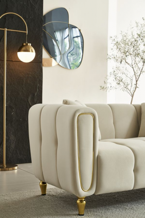 Canapea Glamour Eleganta | Picioare Aurii | CreativDeco [4]