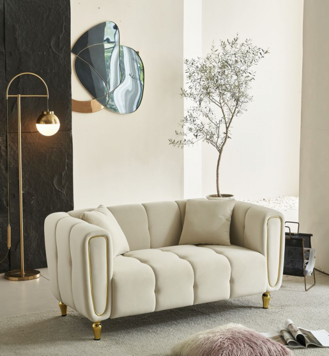 Canapea Glamour Eleganta | Picioare Aurii | CreativDeco [1]