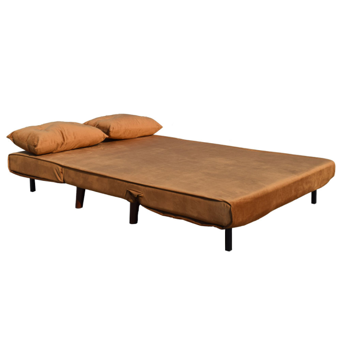 Canapea extensibilă 2 locuri din catifea camel cu picioare din stejar FALCON [3]