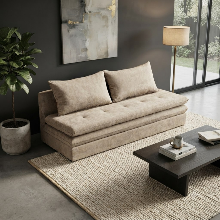 Canapea extensibila bej Girasole - design modern [2]