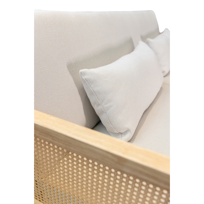 Canapea extensibilă 3 locuri off white cu ratan Ammos [7]