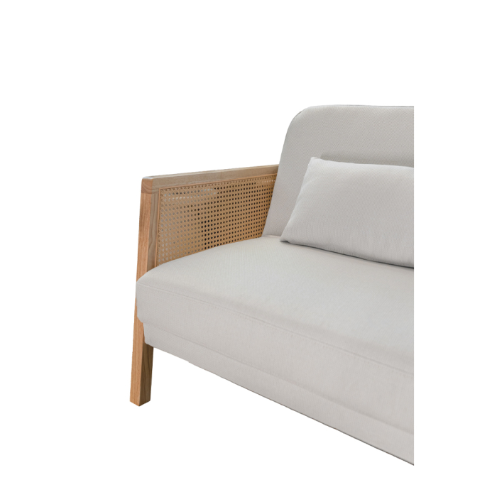 Canapea extensibilă 3 locuri off white cu ratan Ammos [8]