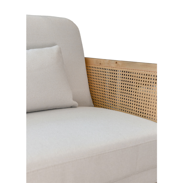 Canapea extensibilă 3 locuri off white cu ratan Ammos [5]