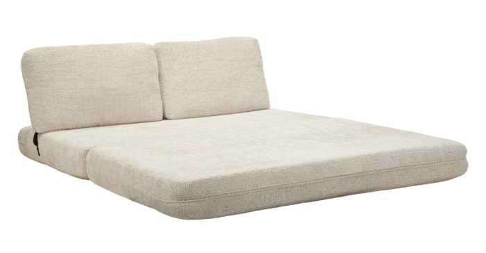 Canapea extensibila alba stofa boucle 150 cm [8]