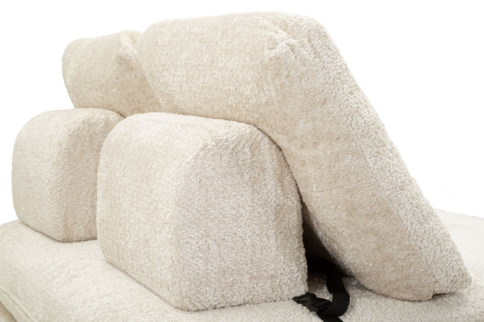 Canapea extensibila alba stofa boucle 150 cm [6]