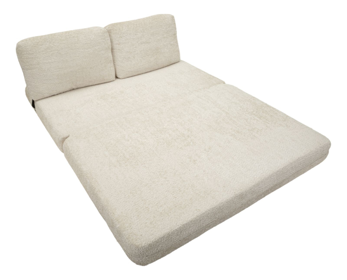 Canapea extensibila alba stofa boucle 150 cm [9]