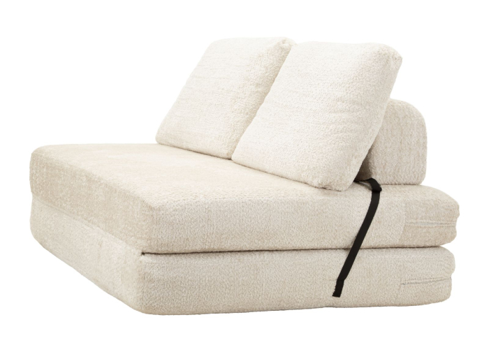 Canapea extensibila alba stofa boucle 150 cm [3]