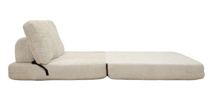 Canapea extensibila alba stofa boucle 150 cm [10]