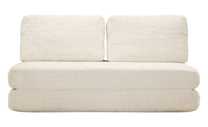 Canapea extensibila alba stofa boucle 150 cm [2]