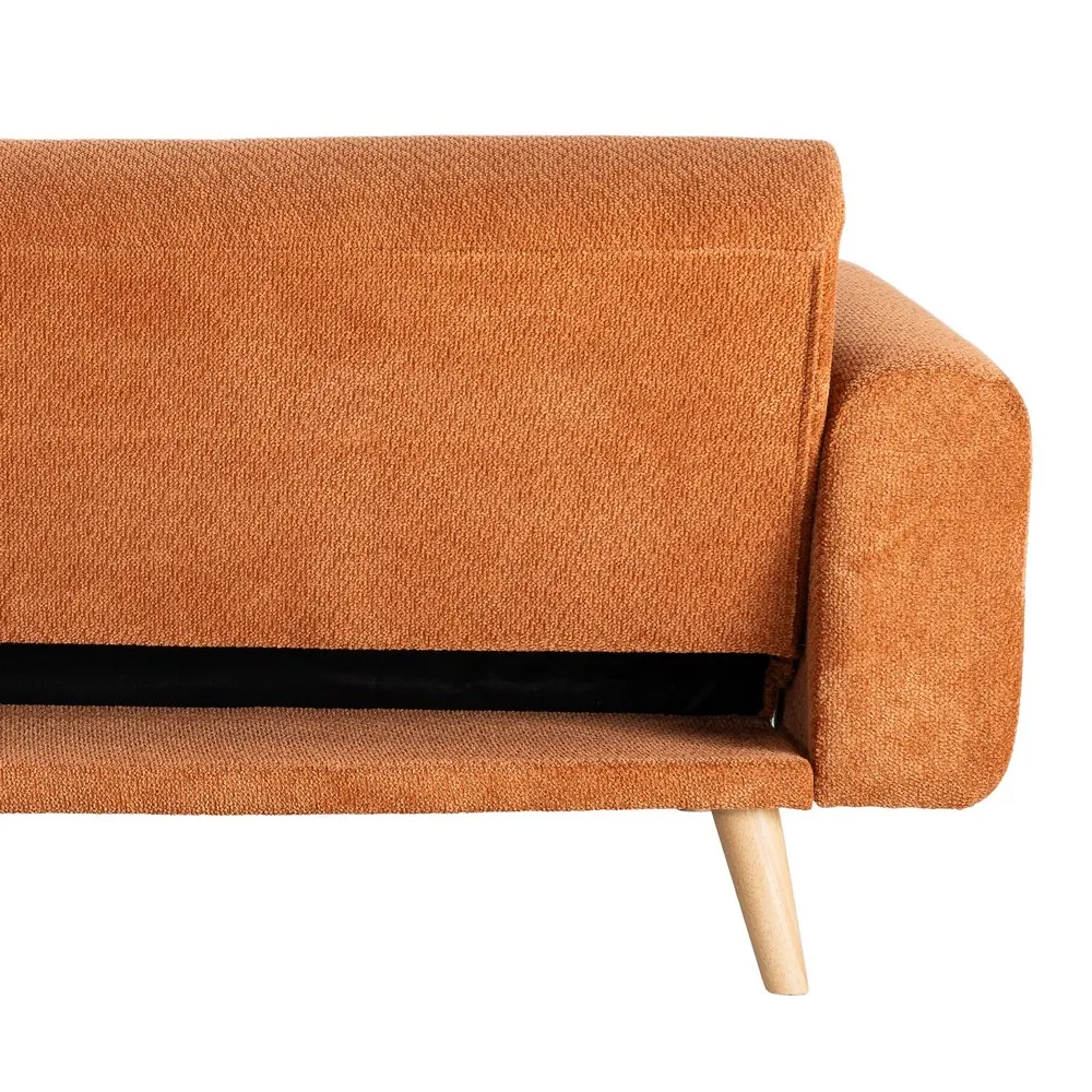 Canapea extensibilă cărămiziu teracotă din stofă cu design modern [4]