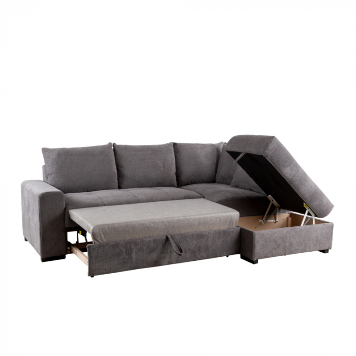 Canapea extensibilă colțar dreapta gri stone Bill [13]
