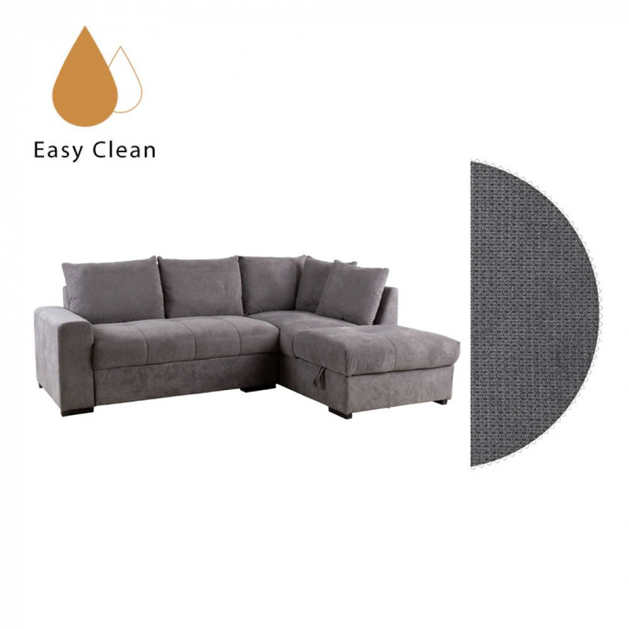 Canapea extensibilă colțar dreapta gri stone Bill [1]