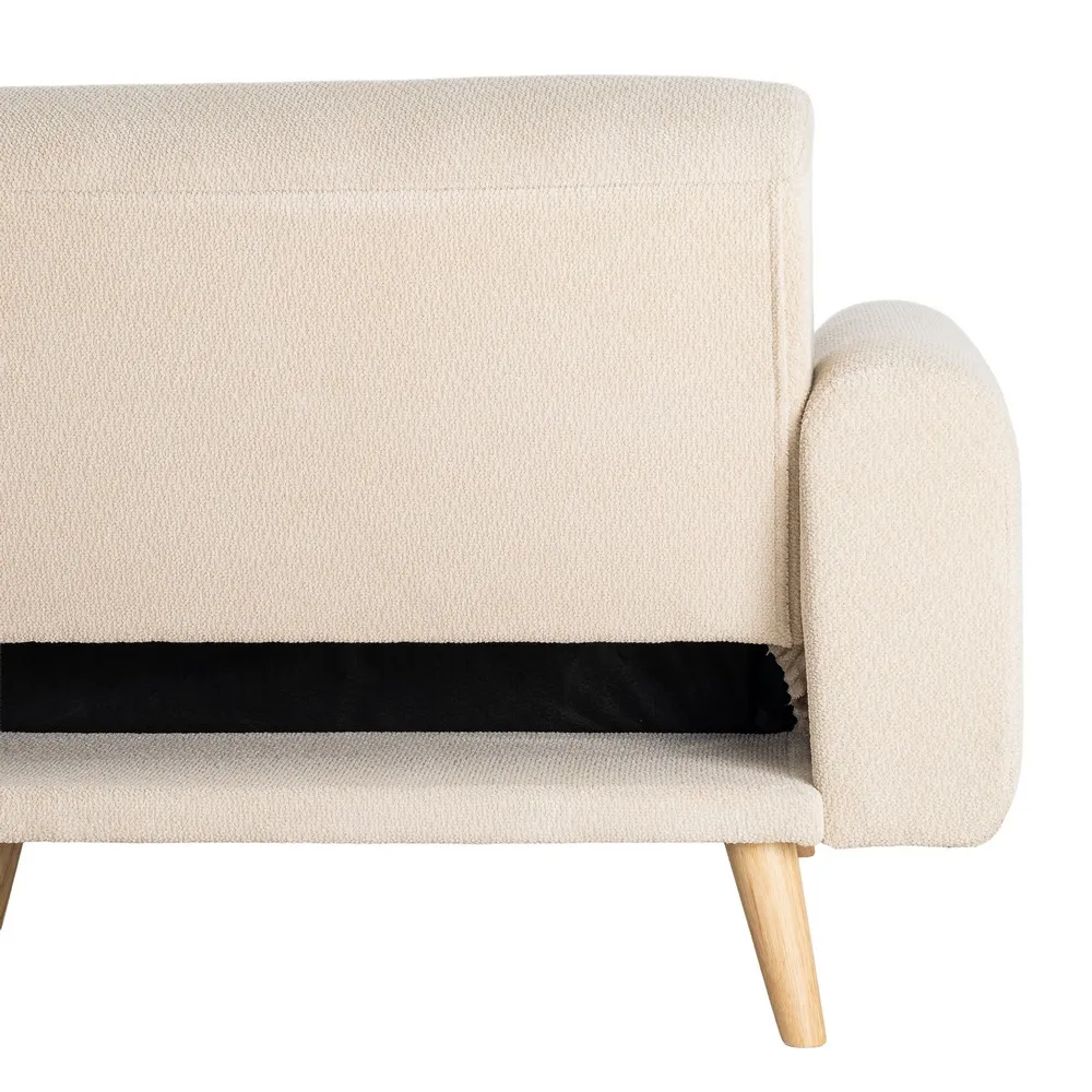 Canapea extensibilă crem din stofă cu design modern [14]