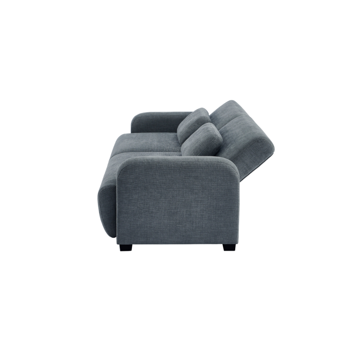 Canapea extensibilă de 3 locuri din stofă chenille gri [3]