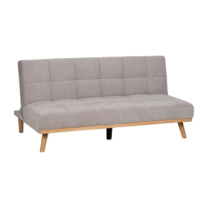 Canapea extensibilă gri deschis din stofă chenille [2]