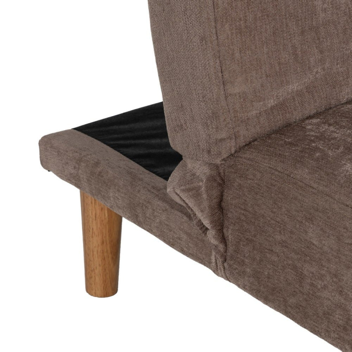 Canapea extensibilă taupe din stofă chenille [7]